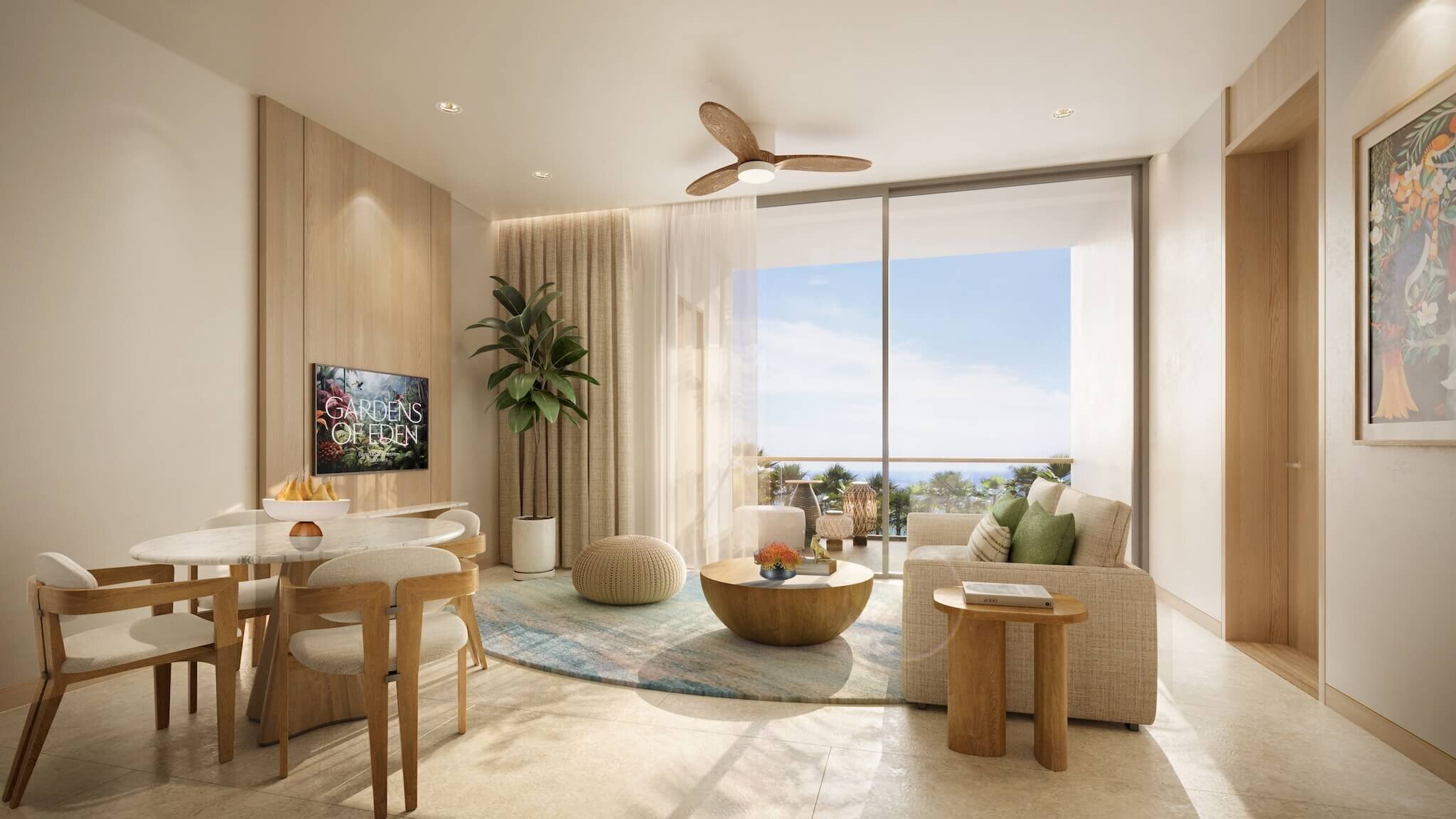1 Bedroom Living View 2
